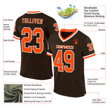 Загрузить изображение в средство просмотра галереи, Custom Brown Orange-White Mesh Authentic Throwback Football Jersey