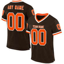 Загрузить изображение в средство просмотра галереи, Custom Brown Orange-White Mesh Authentic Throwback Football Jersey