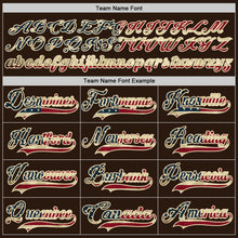 Laden Sie das Bild in den Galerie-Viewer, Custom Brown Vintage USA Flag Cream-Red Hockey Lace Neck Jersey