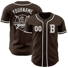 Laden Sie das Bild in den Galerie-Viewer, Custom Brown White Authentic Baseball Jersey