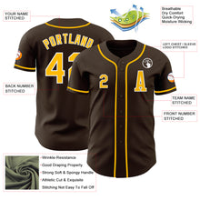 Laden Sie das Bild in den Galerie-Viewer, Custom Brown Gold-White Authentic Baseball Jersey