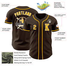 Laden Sie das Bild in den Galerie-Viewer, Custom Brown Gold-White Authentic Baseball Jersey