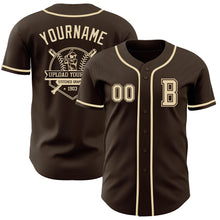 Laden Sie das Bild in den Galerie-Viewer, Custom Brown Cream Authentic Baseball Jersey