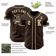 Laden Sie das Bild in den Galerie-Viewer, Custom Brown Cream Authentic Baseball Jersey