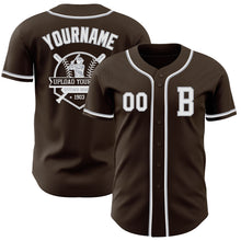 Laden Sie das Bild in den Galerie-Viewer, Custom Brown White-Gray Authentic Baseball Jersey