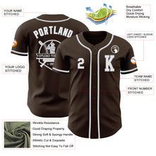 Laden Sie das Bild in den Galerie-Viewer, Custom Brown White-Gray Authentic Baseball Jersey