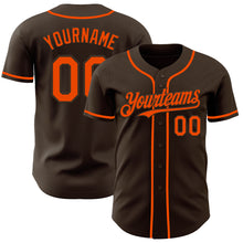 Load image into Gallery viewer, Custom Brown Orange Authentic Baseball Jersey