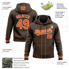 Загрузить изображение в средство просмотра галереи, Custom Stitched Brown Orange-White Baseball Pullover Sweatshirt Hoodie