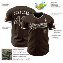 Load image into Gallery viewer, Custom Brown-White Authentic Baseball Jersey