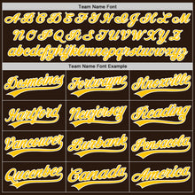 Load image into Gallery viewer, Custom Brown Yellow-White Authentic Baseball Jersey