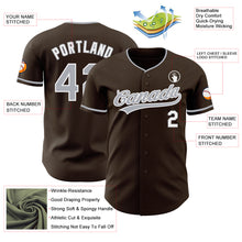 Load image into Gallery viewer, Custom Brown Gray-White Authentic Baseball Jersey