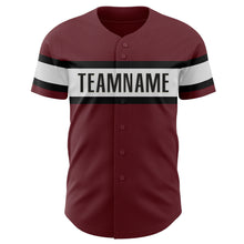 Laden Sie das Bild in den Galerie-Viewer, Custom Burgundy White-Black Authentic Baseball Jersey