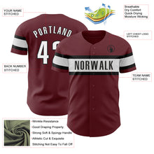 Laden Sie das Bild in den Galerie-Viewer, Custom Burgundy White-Black Authentic Baseball Jersey
