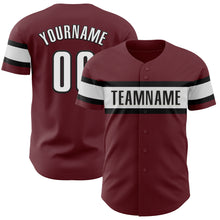 Laden Sie das Bild in den Galerie-Viewer, Custom Burgundy White-Black Authentic Baseball Jersey