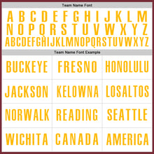 Laden Sie das Bild in den Galerie-Viewer, Custom Burgundy White-Gold Authentic Baseball Jersey