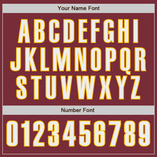 Laden Sie das Bild in den Galerie-Viewer, Custom Burgundy White-Gold Authentic Baseball Jersey