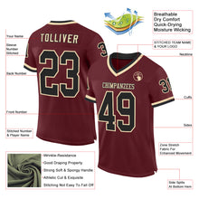 Charger l'image dans la galerie, Custom Burgundy Black-Cream Mesh Authentic Throwback Football Jersey