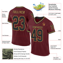 Charger l'image dans la galerie, Custom Burgundy Black-Old Gold Mesh Authentic Throwback Football Jersey