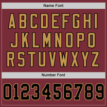 Charger l'image dans la galerie, Custom Burgundy Black-Old Gold Mesh Authentic Throwback Football Jersey