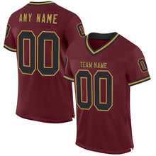 Charger l'image dans la galerie, Custom Burgundy Black-Old Gold Mesh Authentic Throwback Football Jersey