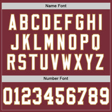 Charger l'image dans la galerie, Custom Burgundy White-Old Gold Mesh Authentic Throwback Football Jersey