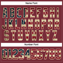 Laden Sie das Bild in den Galerie-Viewer, Custom Burgundy Vintage USA Flag-Cream Hockey Lace Neck Jersey