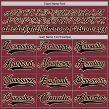 Laden Sie das Bild in den Galerie-Viewer, Custom Burgundy Black-Cream Hockey Lace Neck Jersey