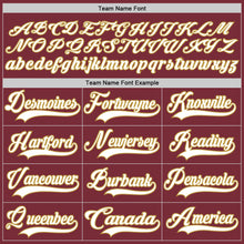 Загрузить изображение в средство просмотра галереи, Custom Burgundy White-Old Gold Hockey Lace Neck Jersey