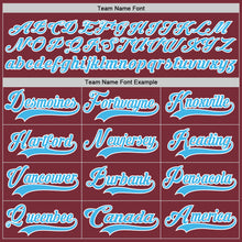 Загрузить изображение в средство просмотра галереи, Custom Burgundy Sky Blue-White Hockey Lace Neck Jersey