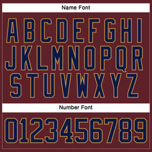 Load image into Gallery viewer, Custom Burgundy Navy-Old Gold Hockey Jersey