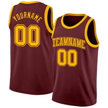 Charger l'image dans la galerie, Custom Burgundy Gold Authentic Basketball Jersey