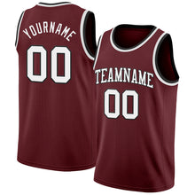 Charger l'image dans la galerie, Custom Burgundy White-Black Authentic Basketball Jersey
