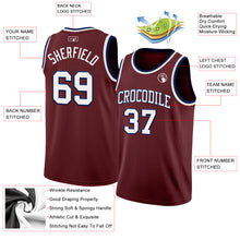 Laden Sie das Bild in den Galerie-Viewer, Custom Burgundy White-Navy Authentic Basketball Jersey