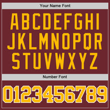 Charger l'image dans la galerie, Custom Burgundy Gold-White Authentic Basketball Jersey