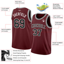 Charger l'image dans la galerie, Custom Burgundy Black-White Authentic Basketball Jersey