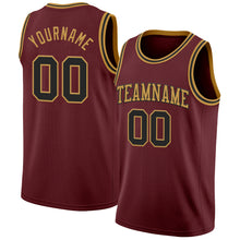 Charger l'image dans la galerie, Custom Burgundy Black-Old Gold Authentic Basketball Jersey