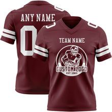 Load image into Gallery viewer, Custom Burgundy White Authentic Football Jersey