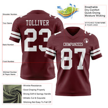 Load image into Gallery viewer, Custom Burgundy White Authentic Football Jersey