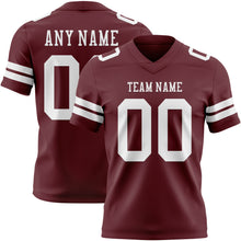 Load image into Gallery viewer, Custom Burgundy White Authentic Football Jersey
