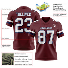 Load image into Gallery viewer, Custom Burgundy White-Navy Authentic Football Jersey