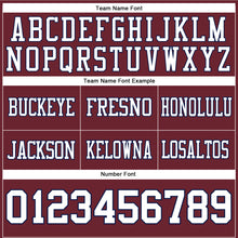 Load image into Gallery viewer, Custom Burgundy White-Navy Authentic Football Jersey