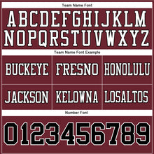 Load image into Gallery viewer, Custom Burgundy Black-White Authentic Football Jersey