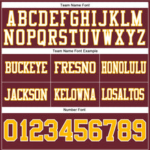 Load image into Gallery viewer, Custom Burgundy Gold-White Authentic Football Jersey