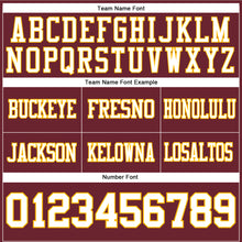 Load image into Gallery viewer, Custom Burgundy White-Gold Authentic Football Jersey