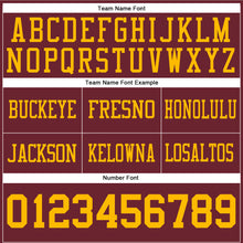 Load image into Gallery viewer, Custom Burgundy Gold Authentic Football Jersey