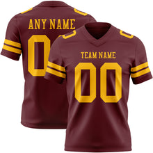 Load image into Gallery viewer, Custom Burgundy Gold Authentic Football Jersey