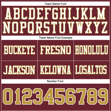 Load image into Gallery viewer, Custom Burgundy Old Gold-White Authentic Football Jersey