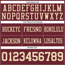 Load image into Gallery viewer, Custom Burgundy Cream Authentic Football Jersey
