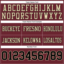 Load image into Gallery viewer, Custom Burgundy Black-Cream Authentic Football Jersey