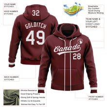 Загрузить изображение в средство просмотра галереи, Custom Stitched Burgundy White-Burgundy Baseball Pullover Sweatshirt Hoodie